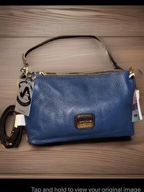 NWTs, Valentina 1993 Blue pebbled leather Satchel bag